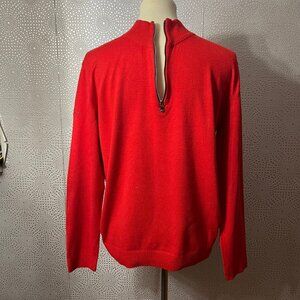 Louis Castel Unisex Orange Mock Neck Long Sleeve Pullover Sweater Size 105 US L